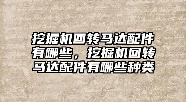 挖掘機回轉馬達配件有哪些，挖掘機回轉馬達配件有哪些種類