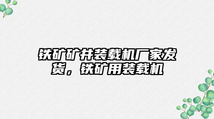 鐵礦礦井裝載機(jī)廠家發(fā)貨，鐵礦用裝載機(jī)