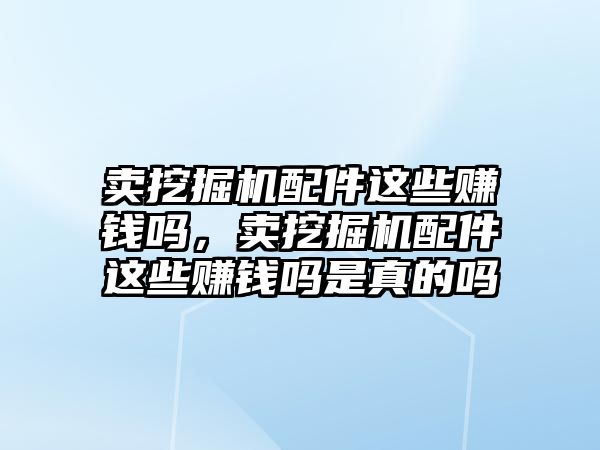 賣挖掘機配件這些賺錢嗎，賣挖掘機配件這些賺錢嗎是真的嗎