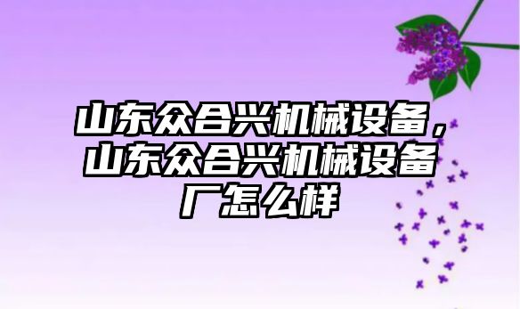 山東眾合興機(jī)械設(shè)備，山東眾合興機(jī)械設(shè)備廠怎么樣