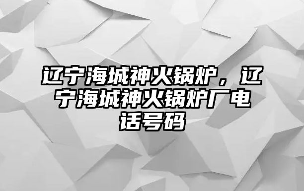 遼寧海城神火鍋爐，遼寧海城神火鍋爐廠電話號碼