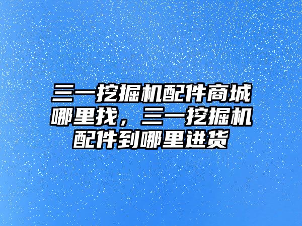 三一挖掘機配件商城哪里找，三一挖掘機配件到哪里進貨