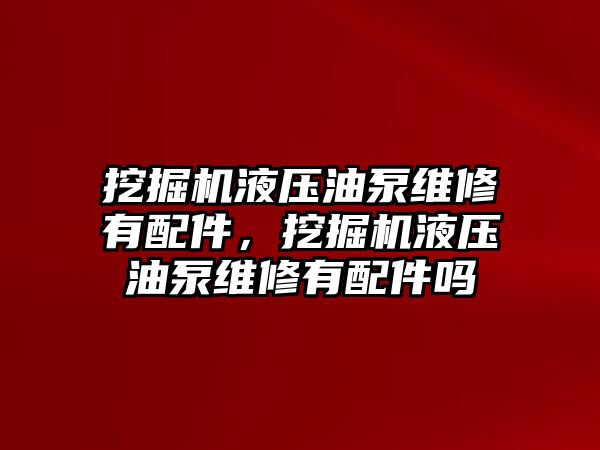 挖掘機液壓油泵維修有配件，挖掘機液壓油泵維修有配件嗎