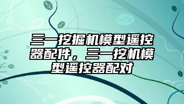 三一挖掘機模型遙控器配件，三一挖機模型遙控器配對