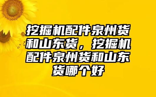 挖掘機配件泉州貨和山東貨，挖掘機配件泉州貨和山東貨哪個好