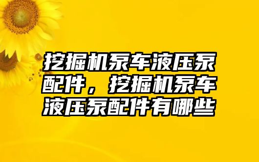 挖掘機(jī)泵車液壓泵配件，挖掘機(jī)泵車液壓泵配件有哪些