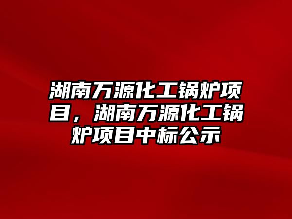 湖南萬源化工鍋爐項目，湖南萬源化工鍋爐項目中標公示