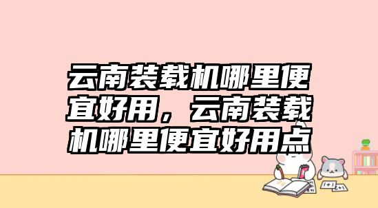 云南裝載機哪里便宜好用，云南裝載機哪里便宜好用點