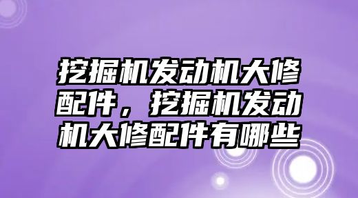 挖掘機發動機大修配件，挖掘機發動機大修配件有哪些