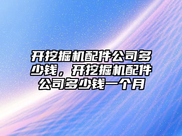 開挖掘機配件公司多少錢，開挖掘機配件公司多少錢一個月