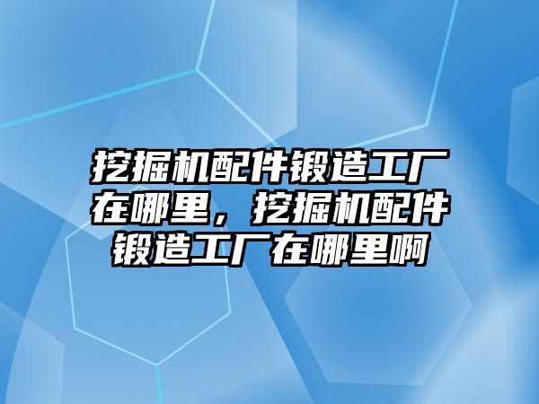 挖掘機配件鍛造工廠在哪里，挖掘機配件鍛造工廠在哪里啊