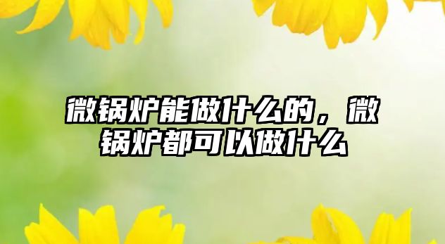 微鍋爐能做什么的，微鍋爐都可以做什么