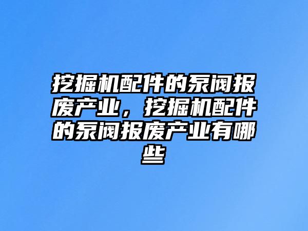 挖掘機配件的泵閥報廢產業，挖掘機配件的泵閥報廢產業有哪些