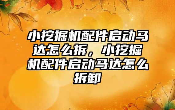 小挖掘機配件啟動馬達怎么拆，小挖掘機配件啟動馬達怎么拆卸