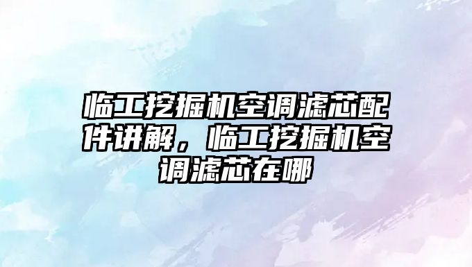 臨工挖掘機空調濾芯配件講解，臨工挖掘機空調濾芯在哪