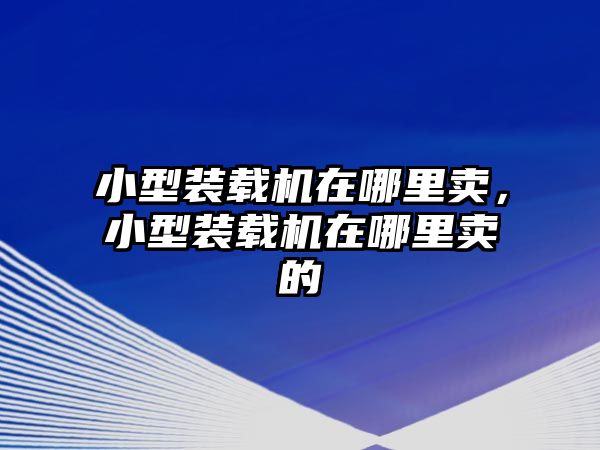 小型裝載機(jī)在哪里賣，小型裝載機(jī)在哪里賣的