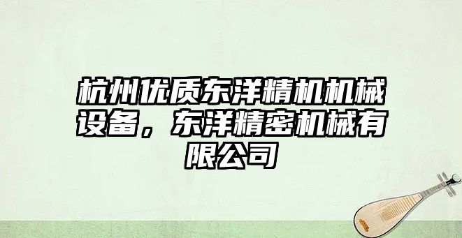 杭州優質東洋精機機械設備，東洋精密機械有限公司