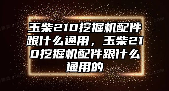 玉柴210挖掘機(jī)配件跟什么通用，玉柴210挖掘機(jī)配件跟什么通用的