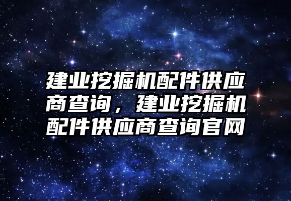 建業(yè)挖掘機(jī)配件供應(yīng)商查詢，建業(yè)挖掘機(jī)配件供應(yīng)商查詢官網(wǎng)