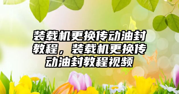 裝載機更換傳動油封教程，裝載機更換傳動油封教程視頻