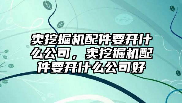 賣挖掘機(jī)配件要開什么公司，賣挖掘機(jī)配件要開什么公司好