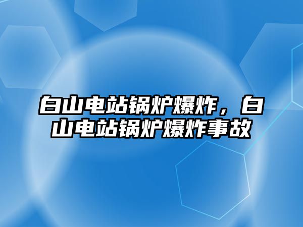 白山電站鍋爐爆炸，白山電站鍋爐爆炸事故