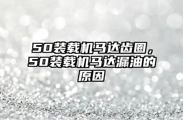 50裝載機馬達齒圈，50裝載機馬達漏油的原因