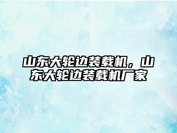 山東大輪邊裝載機，山東大輪邊裝載機廠家