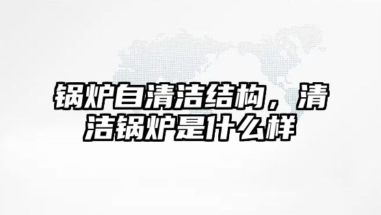 鍋爐自清潔結構，清潔鍋爐是什么樣