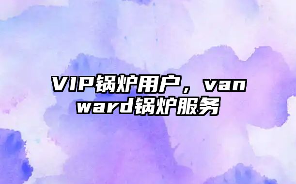 VIP鍋爐用戶，vanward鍋爐服務(wù)