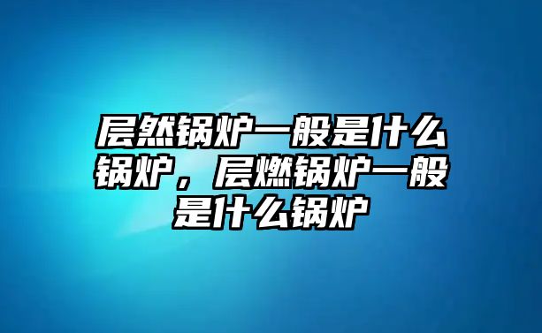 層然鍋爐一般是什么鍋爐，層燃鍋爐一般是什么鍋爐