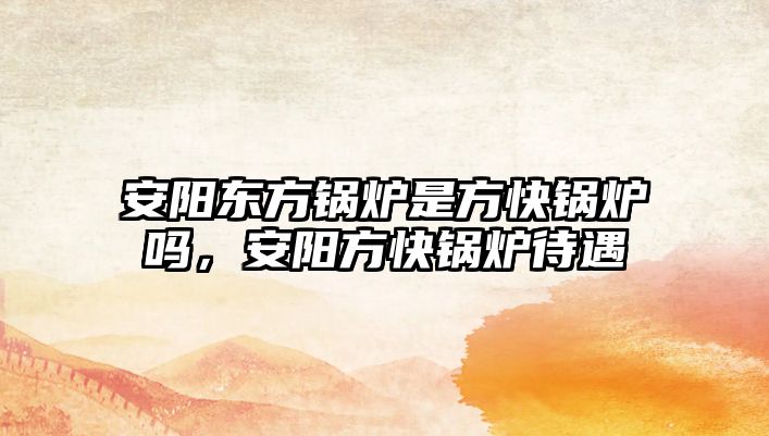 安陽東方鍋爐是方快鍋爐嗎，安陽方快鍋爐待遇