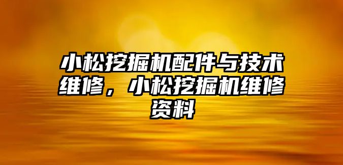 小松挖掘機配件與技術(shù)維修，小松挖掘機維修資料