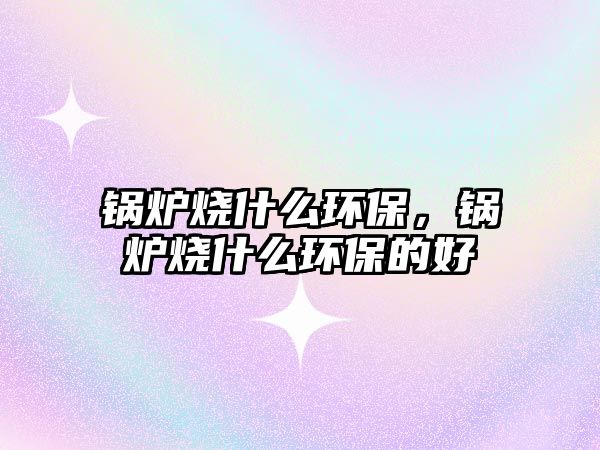 鍋爐燒什么環保，鍋爐燒什么環保的好