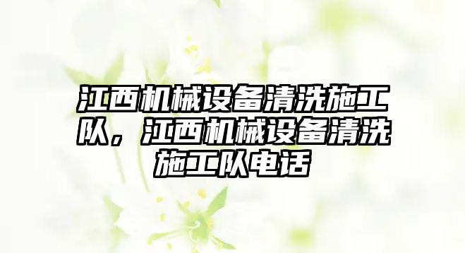 江西機械設備清洗施工隊，江西機械設備清洗施工隊電話