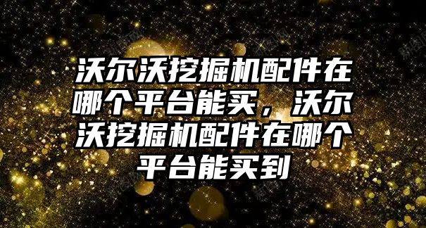 沃爾沃挖掘機配件在哪個平臺能買，沃爾沃挖掘機配件在哪個平臺能買到