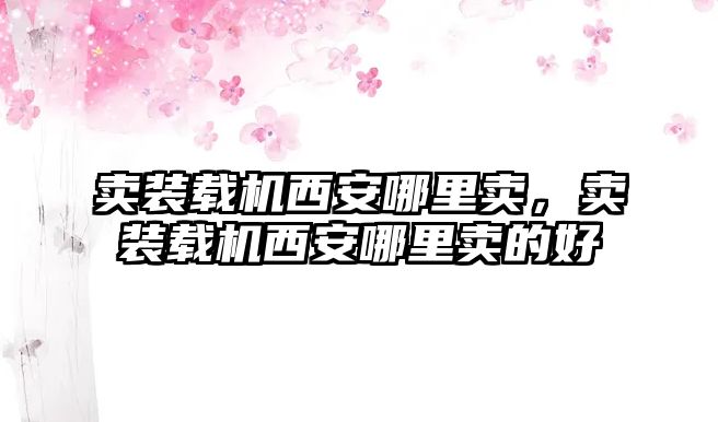 賣裝載機西安哪里賣，賣裝載機西安哪里賣的好