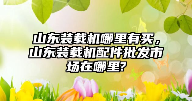 山東裝載機哪里有買，山東裝載機配件批發市場在哪里?