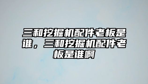 三和挖掘機配件老板是誰，三和挖掘機配件老板是誰啊