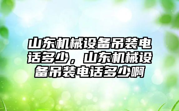 山東機械設備吊裝電話多少，山東機械設備吊裝電話多少啊