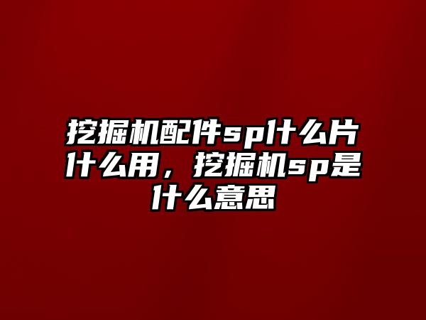 挖掘機配件sp什么片什么用，挖掘機sp是什么意思