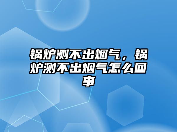 鍋爐測不出煙氣，鍋爐測不出煙氣怎么回事