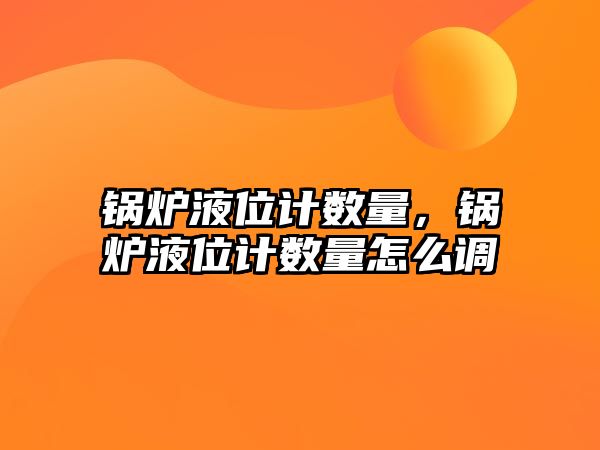 鍋爐液位計數量，鍋爐液位計數量怎么調