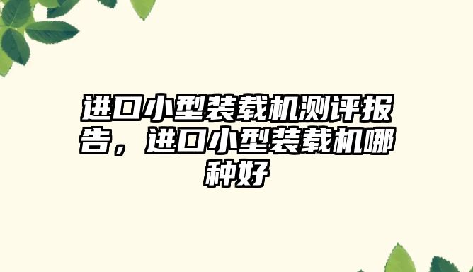 進口小型裝載機測評報告，進口小型裝載機哪種好