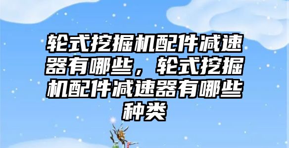 輪式挖掘機配件減速器有哪些，輪式挖掘機配件減速器有哪些種類