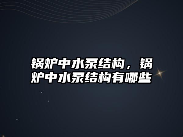 鍋爐中水泵結構，鍋爐中水泵結構有哪些