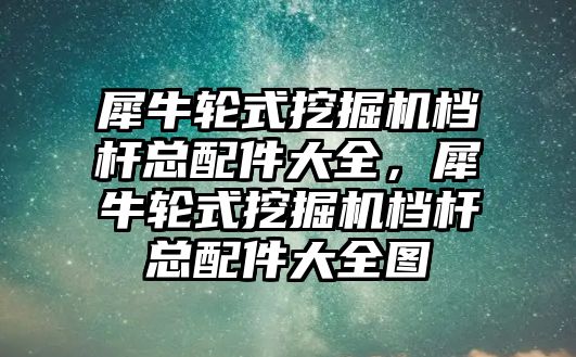 犀牛輪式挖掘機檔桿總配件大全，犀牛輪式挖掘機檔桿總配件大全圖