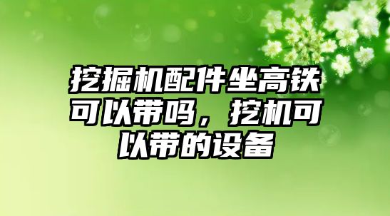 挖掘機配件坐高鐵可以帶嗎，挖機可以帶的設備