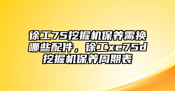 徐工75挖掘機保養需換哪些配件，徐工xe75d挖掘機保養周期表