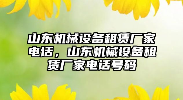 山東機械設備租賃廠家電話，山東機械設備租賃廠家電話號碼